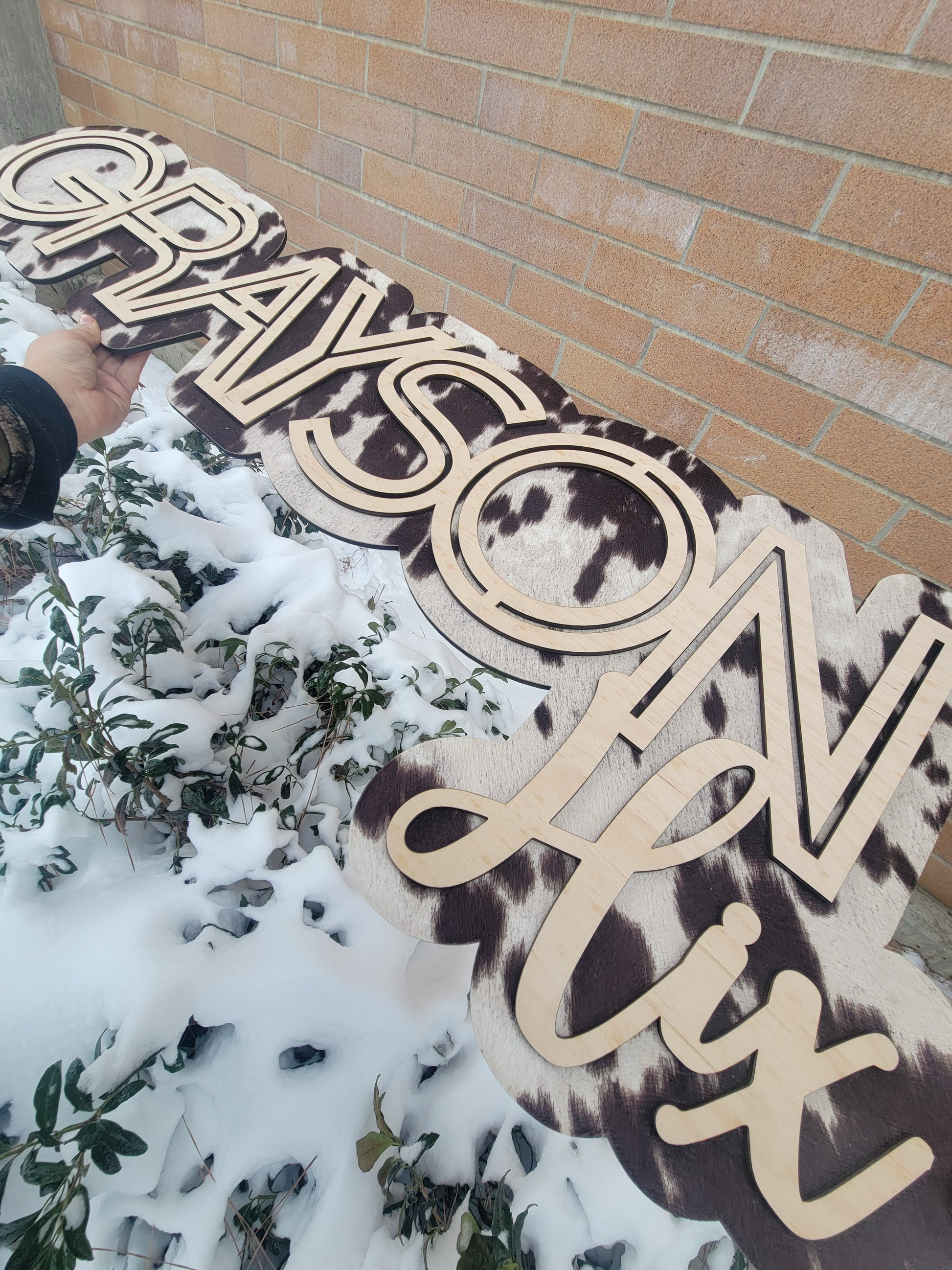 Animal Hide Dual Layer Sign