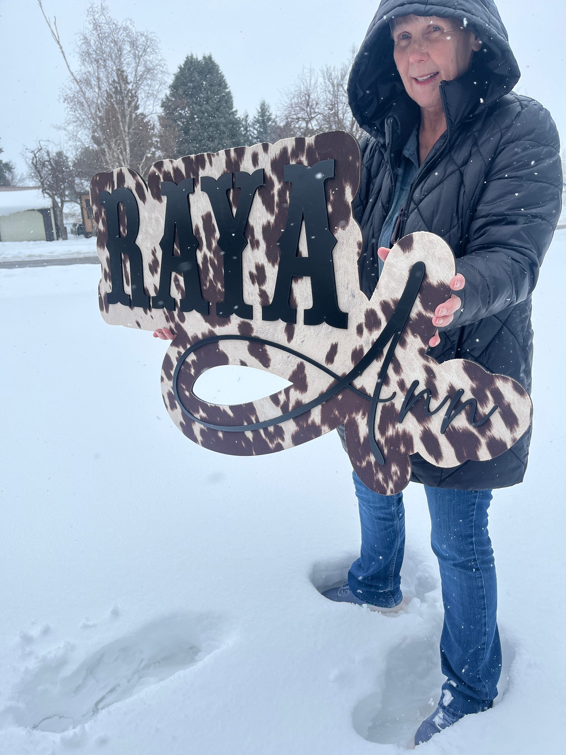 Animal Hide Dual Layer Sign