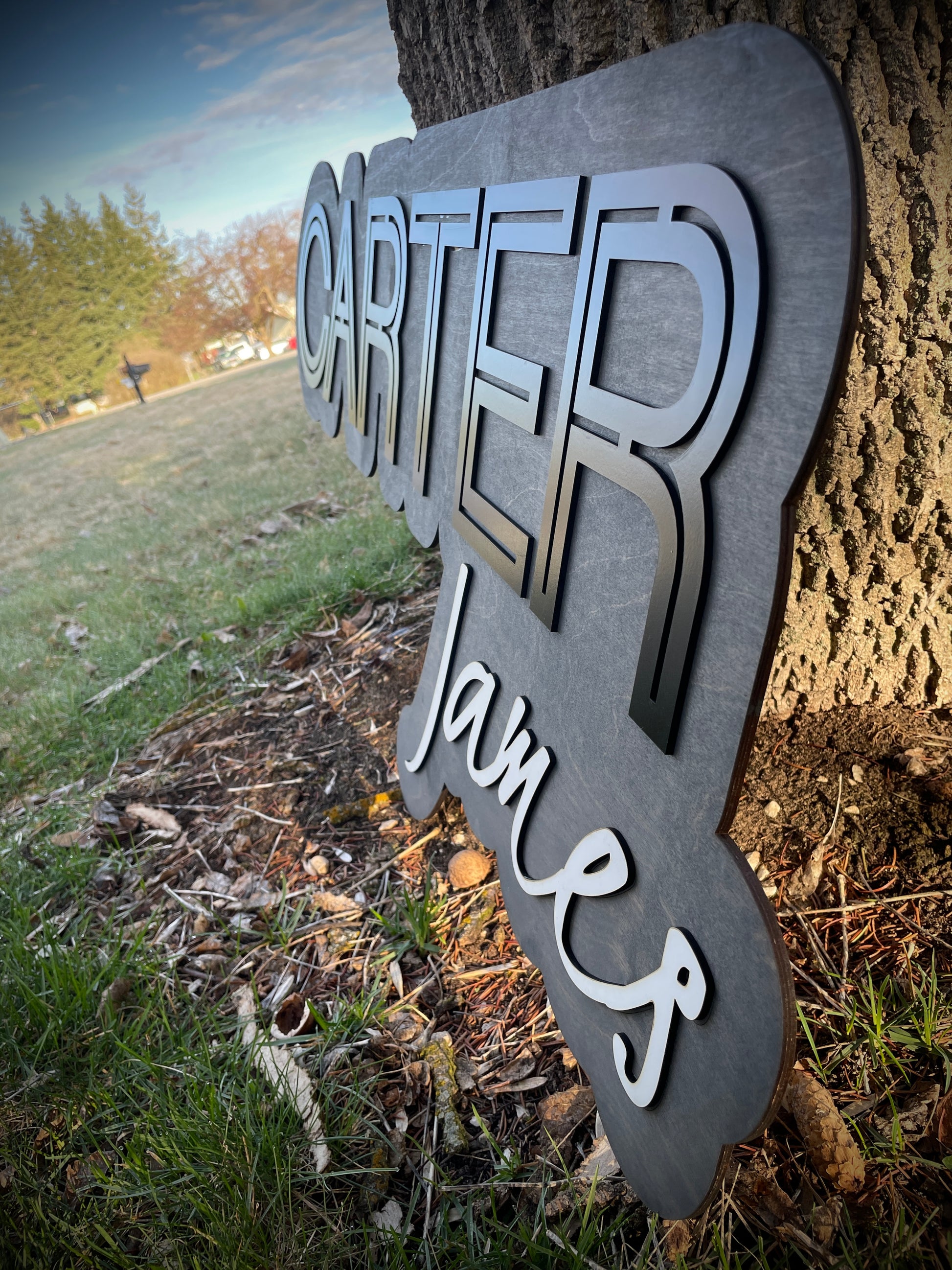 Dual Layer Wooden Laser Cut Signs