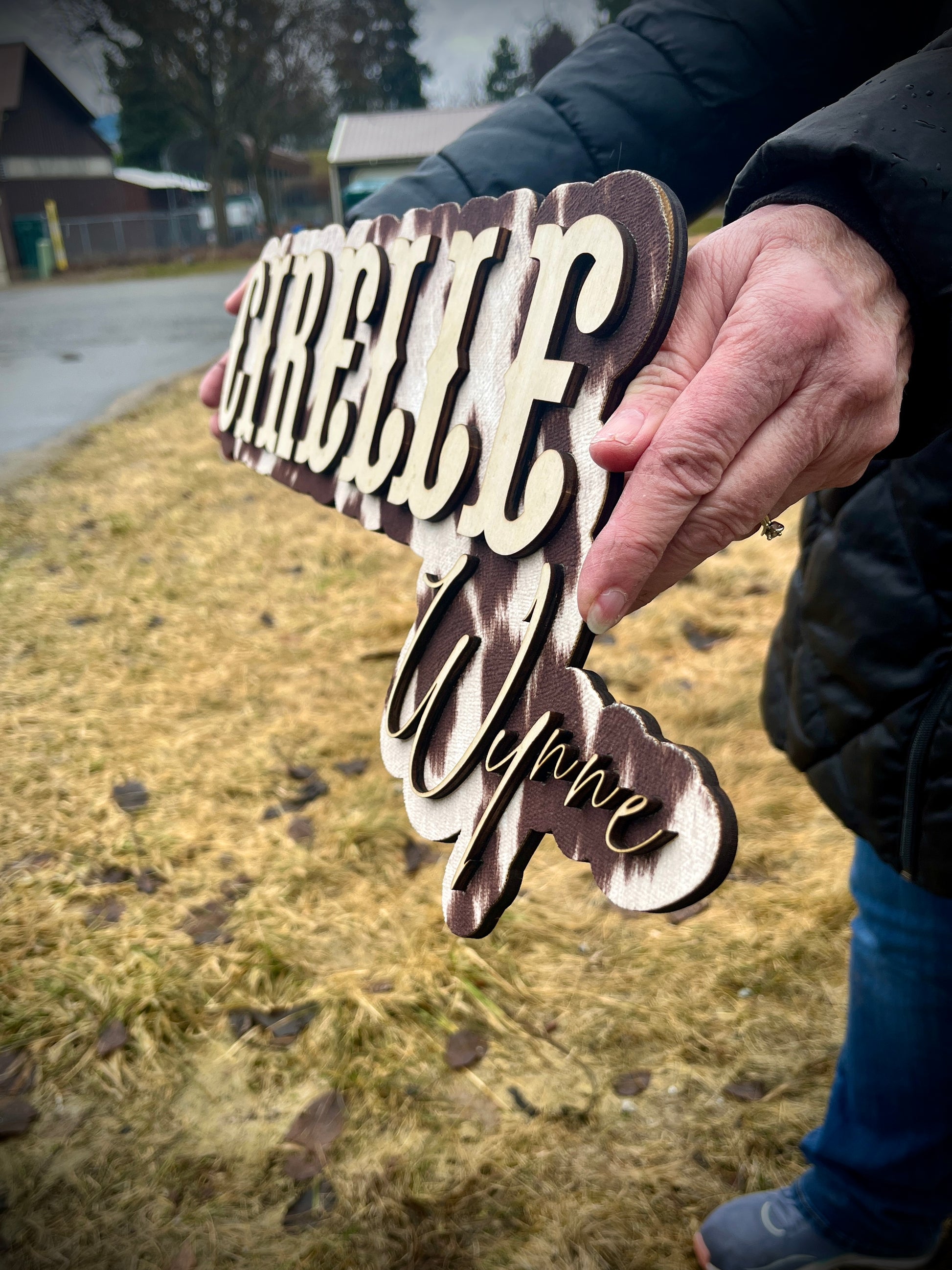 Animal Hide Dual Layer Sign