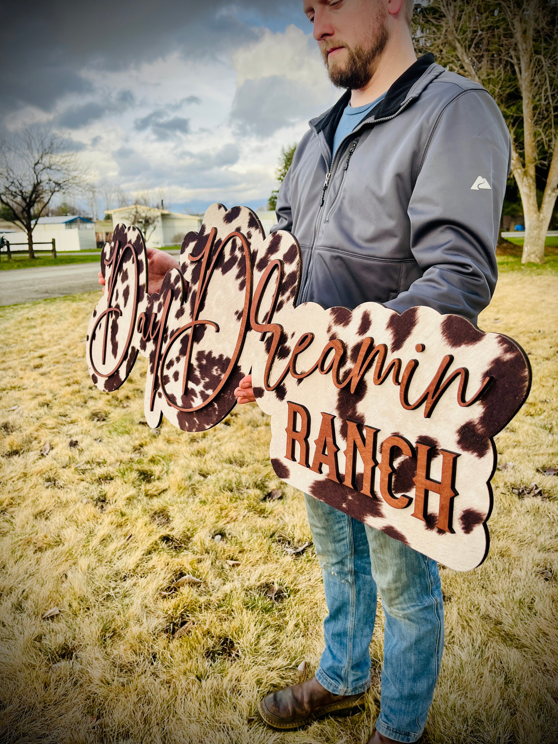 Animal Hide Dual Layer Sign