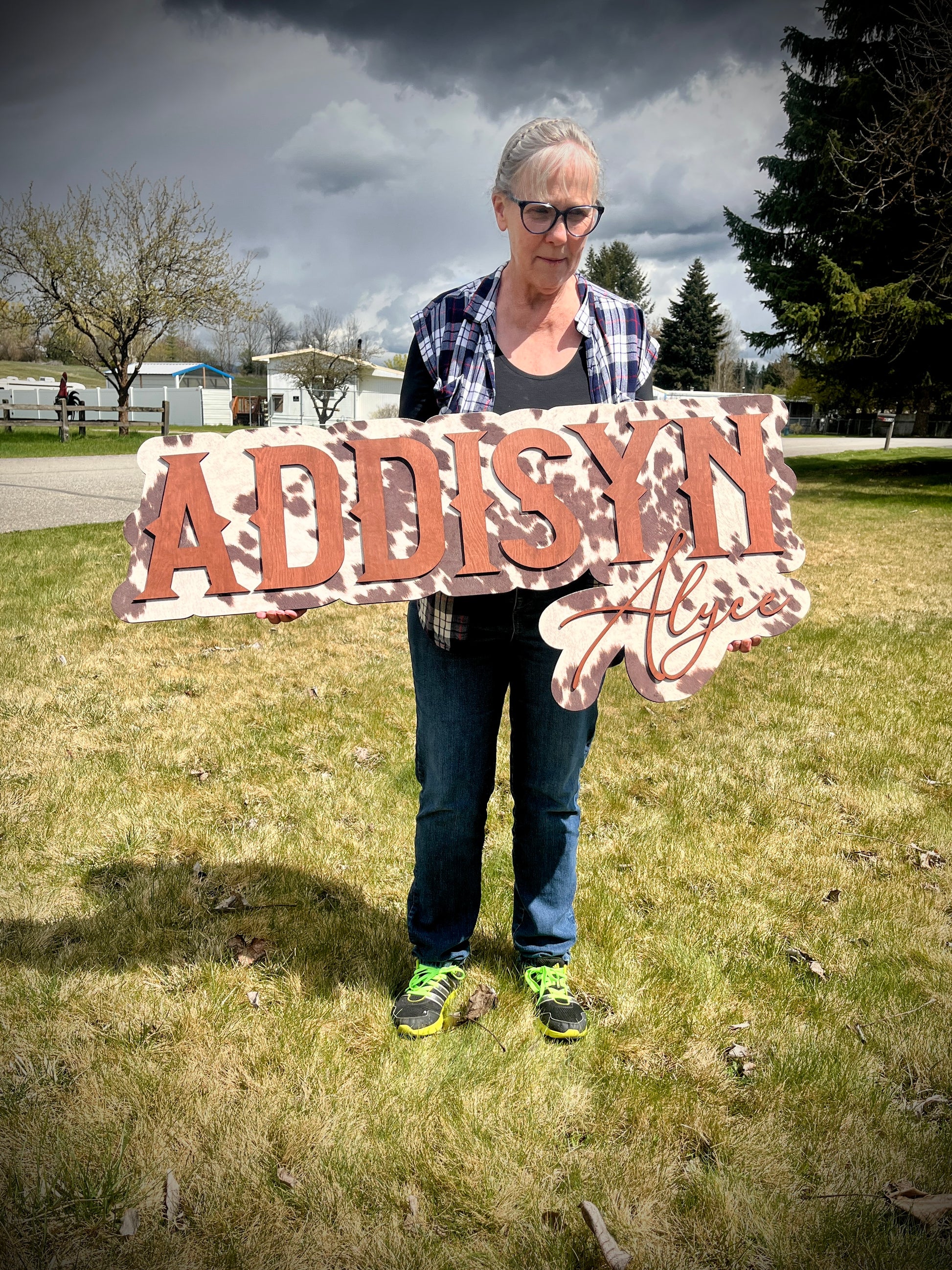Animal Hide Dual Layer Sign