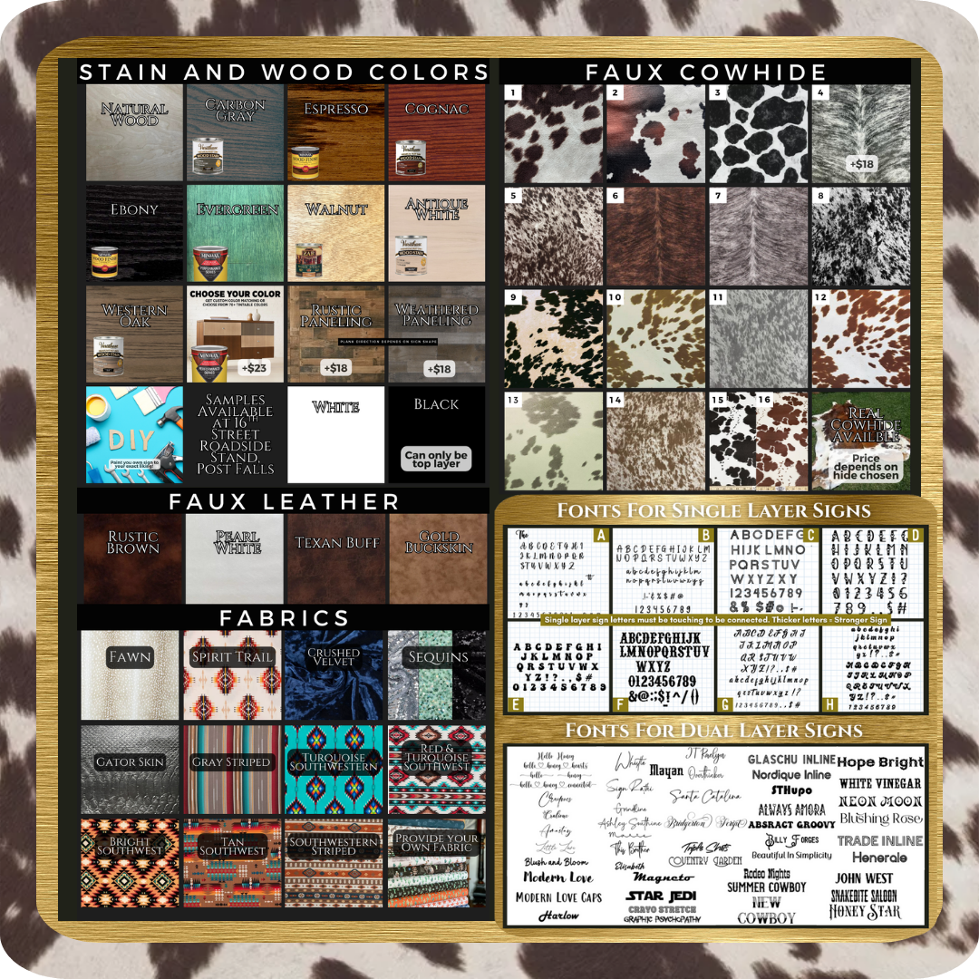 Animal Hide Dual Layer Sign