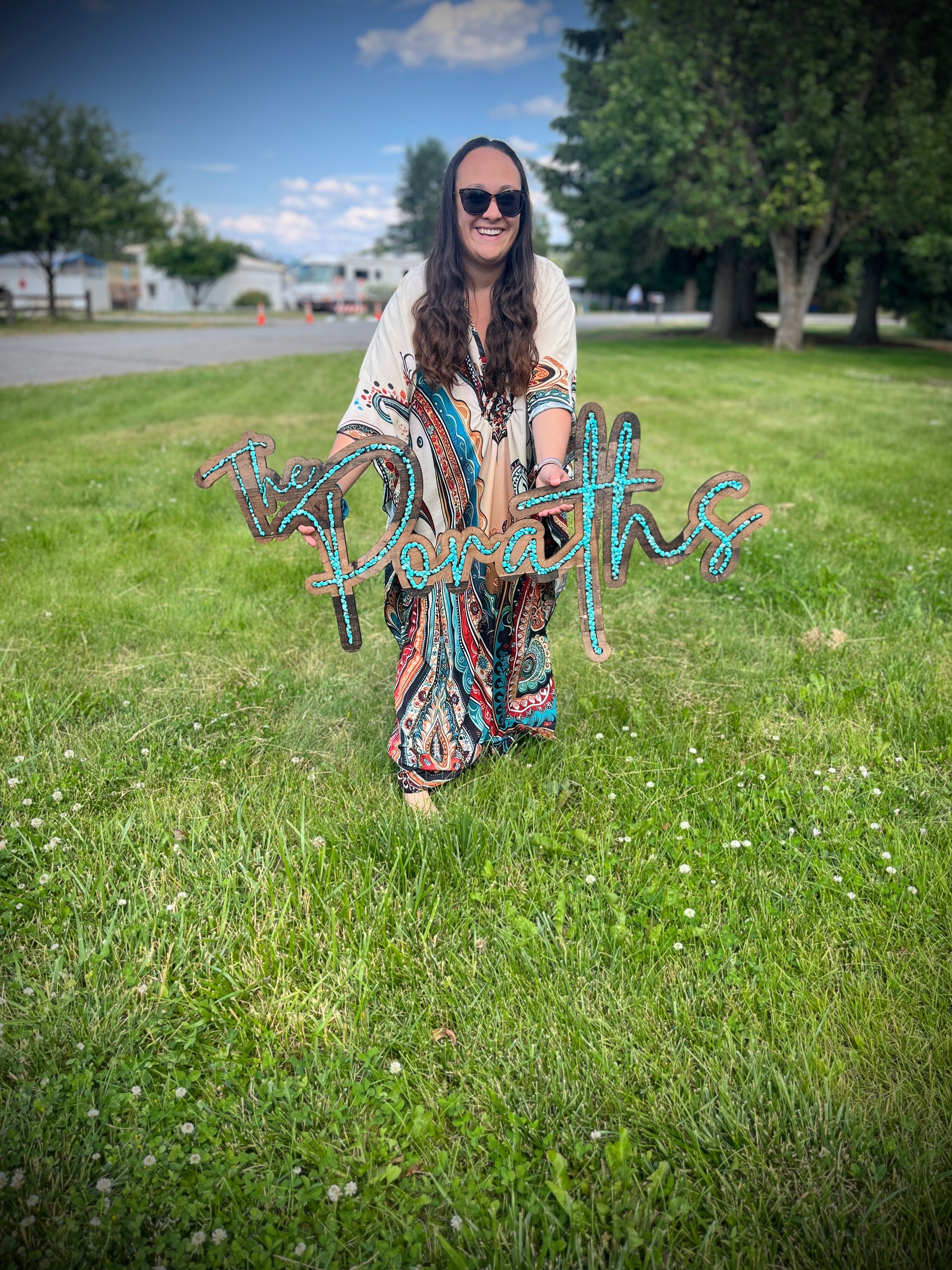 Stone/ Crystal Inlay on Wooden Laser Cut Sign