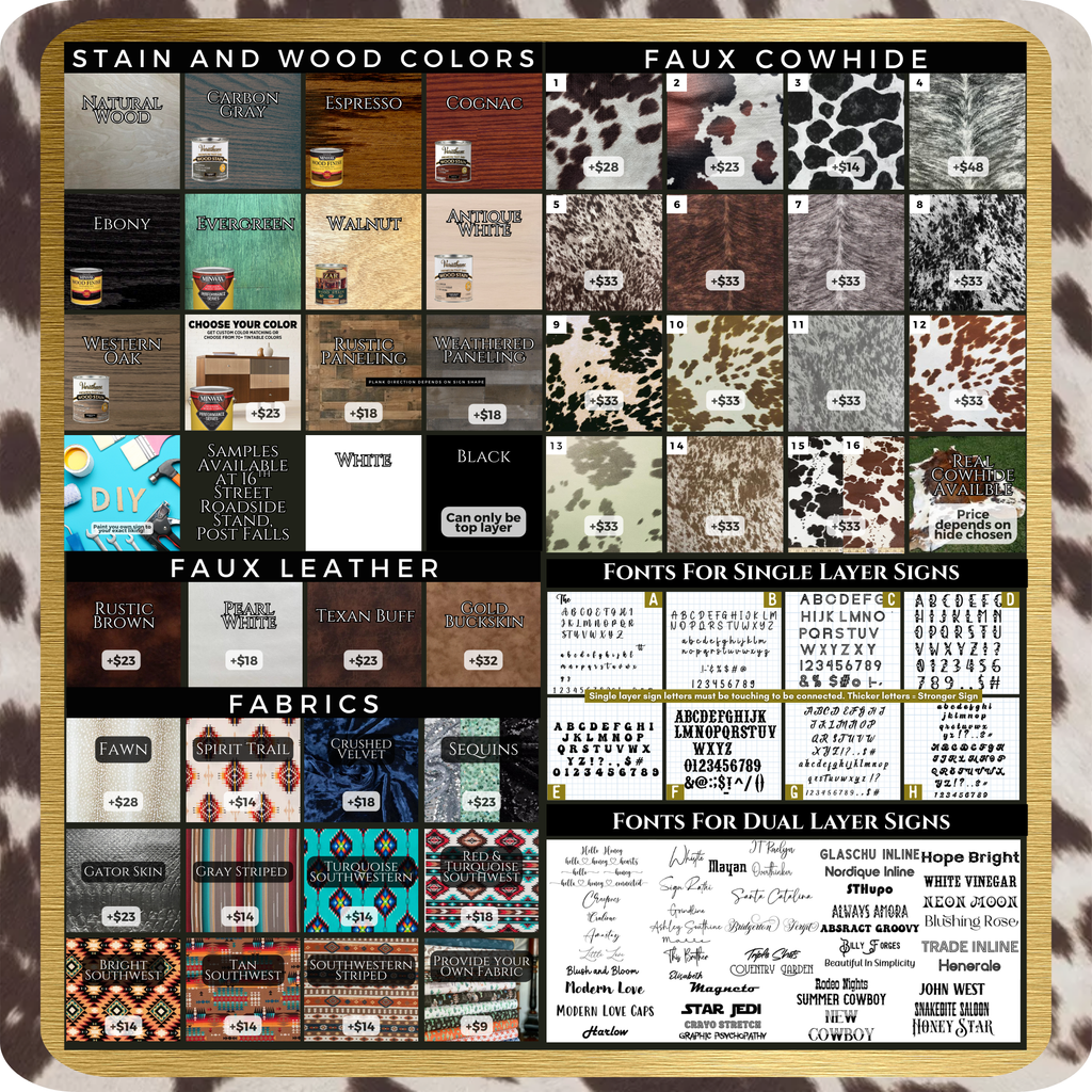 Dual Layer Wooden Laser Cut Signs