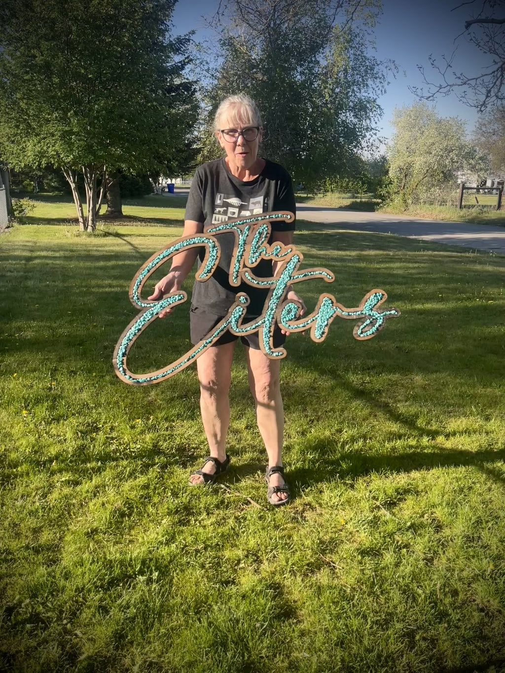 Stone/ Crystal Inlay on Wooden Laser Cut Sign